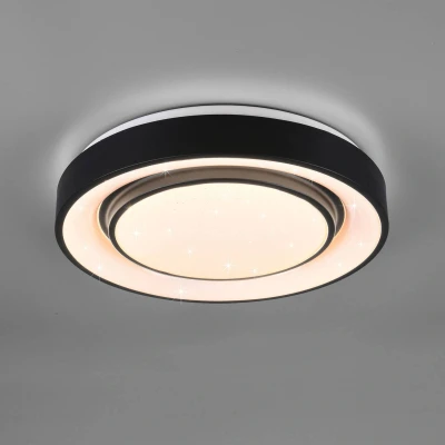 Abbildung von Reality Leuchten WiZ LED Deckenleuchte Mona R65041032, 20 Watt RGBW mit 16 Mio. Farben + 64.000 Weißtöne 18 Licht Szenen, Steuerung über App Sprachsteuerung Wandschalter, Schwarz Matt