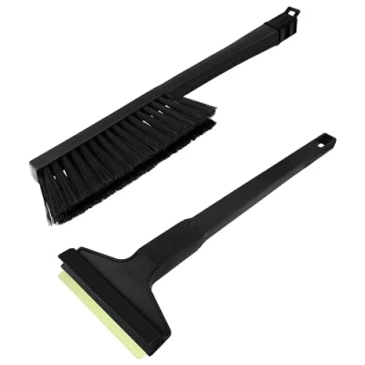 Abbildung von Eiskratzer Auto lang mit Besen Murska Messing Schneebesen Winter Scheibenkratzer Schnee Schneefeger Schneebürste (Set L&amp;P A055 + A059 Schwarz)