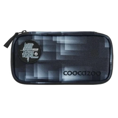 Abbildung von coocazoo Mäppchen „Shadow Shift“, schwarz grau, mit Klett Patch, Federmäppchen, großes Hauptfach, Schlaufen für Zirkel und Geodreieck, Stundenplanfach, Reißverschlussfach, ab der 3. Klasse