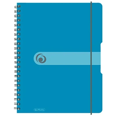 Abbildung von Herlitz 11293610 Spiralblock A4 to go, Holzfreies Papier, 80 Blatt, transparent blau, 2 Stück
