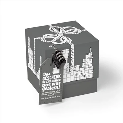 Abbildung von SURPRISA Geschenkbox, Rätselbox Geldgeschenke Verpackung, Geburtstagsgeschenk für Männer, Geschenkrätsel