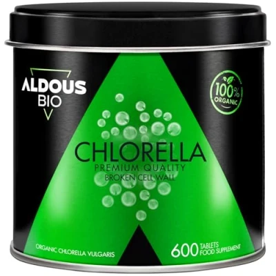 Abbildung von 500 reine Bio Chlorella Tabletten 1500mg pro Portion Gebrochene Zellwand 100% natürliche Sättigung DETOX Veganes Protein Chlorophyll Energie Booster Plastikfrei