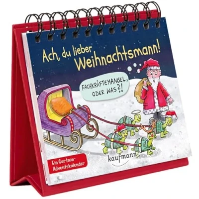 Abbildung von Ach, du lieber Weihnachtsmann!: Ein Cartoon Adventskalender mit Comic Weihnachtskarten (Comic 24 lustigen Postkarten)
