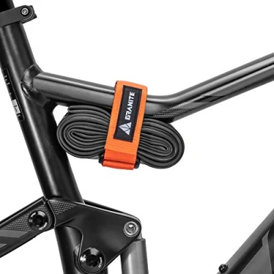 Abbildung von Granite Rockband MTB Rahmen Trägergurt für Schläuche und Fahrradwerkzeug Set, Fahrrad Aufbewahrungslösung zum Anbringen von zusätzlicher Ausrüstung an Ihrem Mountainbike BMX Bike (Orange)