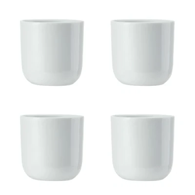 Abbildung von Mikasa Chalk 4pc Porzellan Eierbecher Set, weiße für Frühstückstische, 5cm Eierhalter, spülmaschinenfest &amp; in Geschenkbox
