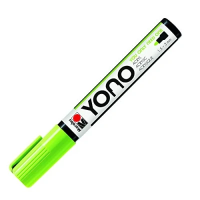 Abbildung von Marabu 12400103365 YONO Marker, Neon Grün 365, vielseitiger Acrylstift mit japanischer Rundspitze 1,5 3 mm, wasserbasiert, lichtecht und wasserfest, für nahezu alle Untergründe
