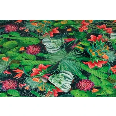 Abbildung von d c fix Möbel Klebefolie Cintia Motiv Blätter bunt 45 cm x 1,5 m Möbelfolie selbstklebende Deko Folie Schrank Küche Bad Dekorfolie Dschungel Blumen Muster tropisch Flamingo Kaktus grün rot