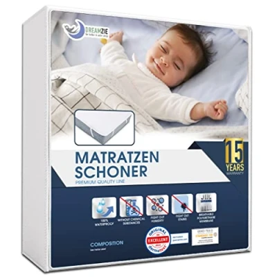 Abbildung von Dreamzie Matratzenschoner 70x200 cm Wasserdicht Oeko TEX Zertifiziert Atmungsaktive Matratzenauflage