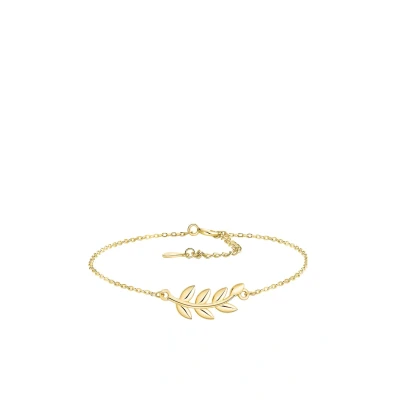Abbildung von Sofia Milani Damen Armband 925 Silber vergoldet/golden Blatt Anhänger B0335