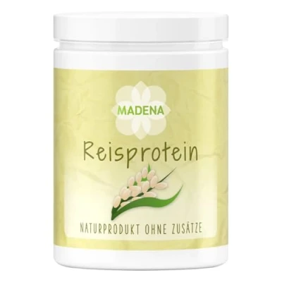 Abbildung von MADENA Reisprotein, 87% Proteingehalt, 1 Kg Vegan Protein, Extra mild, Besonders fein, 100% Proteinisolat, Veganes Glutenfrei, laktosefrei
