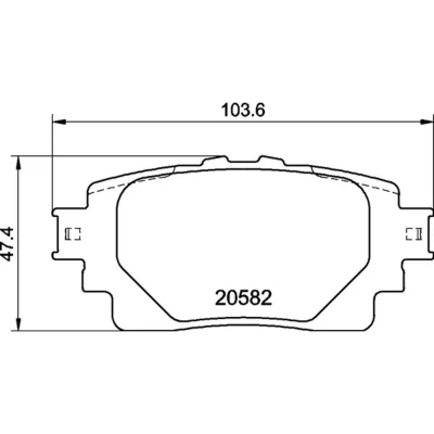 Abbildung von BREMBO P 83 174 Bremsbelagsatz exkl. Verschleißwarnkontakt mit Anti Quietsch Blech ohne Zubehör TOYOTA: RAV4 V, Corolla XII Hatchback