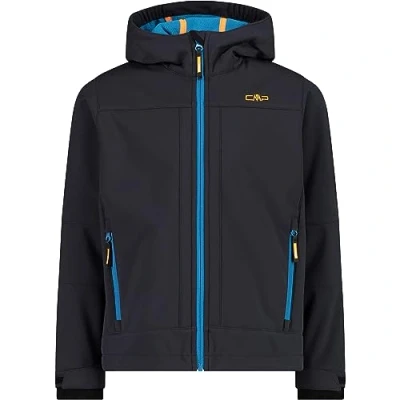 Abbildung von CMP KID FIX HOOD Unisex Softshelljacke für Kinder, Größe: 128, Antracite/reef