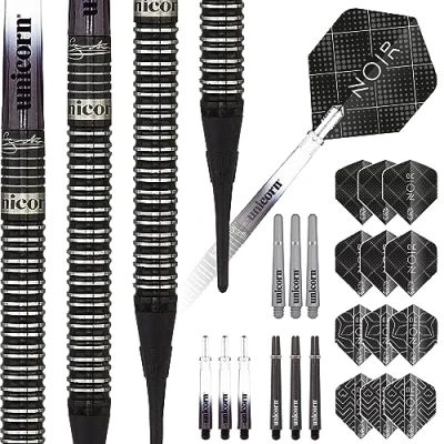 Abbildung von Dartpfeile Noir von Unicorn Gary Anderson 70 Prozent mit Soft Tip, Schwarz, 18 g