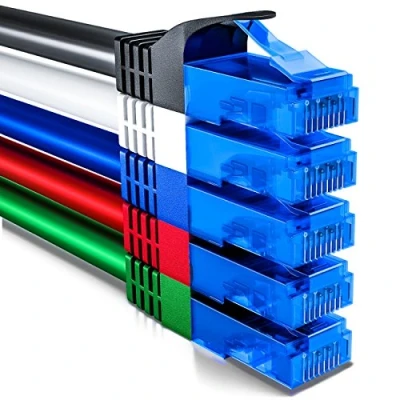 Abbildung von deleyCON 5x 2m CAT6 Netzwerkkabel Set U UTP RJ45 CAT 6 LAN Kabel Patchkabel Ethernetkabel DSL Switch Router Modem Repeater Patchpanel Bunt