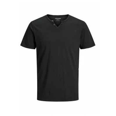 Abbildung von Jack &amp; Jones Jjesplit NECK SS NOOS Tshirt basic, Herren, Größe: Medium, Black