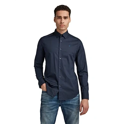 Abbildung von G STAR Dressed Super SLIM Hemd, Herren, Größe: XS, Mazarine blue