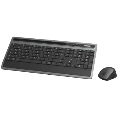Abbildung von Hama Tastatur Maus Set kabellos (Multi Device Tastatur, kabellos, Bluetooth mit Maus, Bluetooth, Funktastatur, Funkmaus, Bluetooth) schwarz/anthrazit