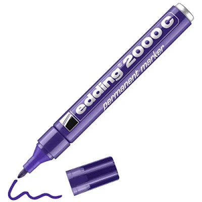 Abbildung von edding 2000 C Permanentmarker lila 1 Stift Rund Spitze 1,5 3mm schnell trocknender Permanent Marker wasserfest, wischfest für Karton, Kunststoff, Holz, Metall Universalmarker