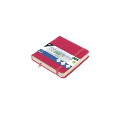 Abbildung von Skizzenbuch Kangaro 12x12cm Ruby PU Hardcover 80 Blatt 140 Gramm cremefarbenes Papier mit Gummiband und Band