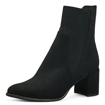 Abbildung von MARCO TOZZI Damen Stiefeletten mit Absatz Spitz Elegant, Schwarz (Black), 38 EU