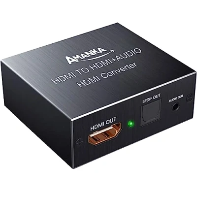 Abbildung von HDMI Audio Extractor,AMANKA Konverter Splitter 4K zu + Optical/Toslink Adapter mit 3,5mm Stereo Extractor für HDTV/PS4/Blu ray DVD/Amplifier usw 1