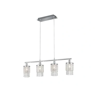 Abbildung von TRIO Leuchten Pendelleuchte »Posh«, 4 flammig, Leuchtmittel E14 wechselbar, flammige Hängelampe, höhenverstellbar, Glasschirm u. Acrylbehang