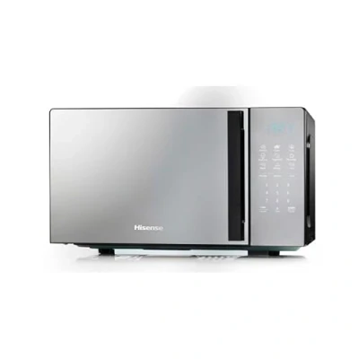 Abbildung von Hisense, H20MOMBS4HG, Mikrowelle 20 l, Türöffnung links, LED Display mit Tasten, 9 Funktionen, 700 W, Rohrgrill, Spiegelfarbe
