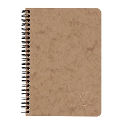 Abbildung von Clairefontaine 78566C Spiralbuch Age Bag DIN A5, 14,8 x 21 cm, liniert, 3 Innentaschen, 60 Blatt, 1 Stück braun