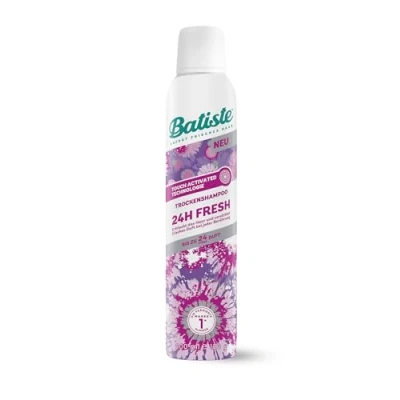 Abbildung von Batiste Trockenshampoo 24H Fresh 200ml, ohne Ausspülen, Haarpflege Spray mit erfrischendem Duft, Touch Activated Technologie, vegan &amp; unsichtbar, von Hair Care
