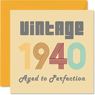 Abbildung von Geburtstagskarten zum 84. Geburtstag für Männer und Frauen Vintage 1940 Aged To Perfection 84 Lustig Sie Ihn 145 mm x Glückwunschkarten