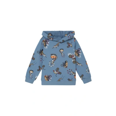 Abbildung von s.Oliver MIT Alloverprint Kapuzenpullover für Kinder, Größe: 92/98, Hellblau