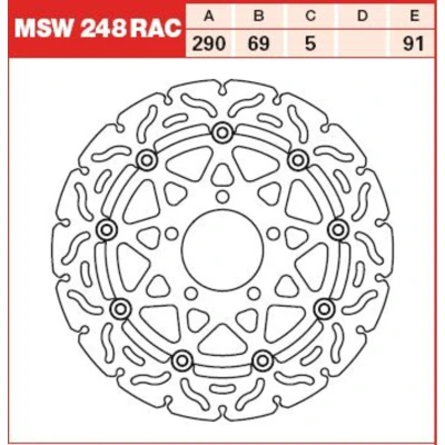 Abbildung von TRW MSW248RAC Bremsscheibe 290 5