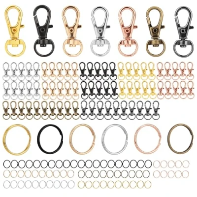 Abbildung von Belle Vous Metall Karabinerhaken &amp; Sprungring Set (140er Pack) für Schlüsselringe, Schlüsselanhänger, Bastelarbeiten Schmuck Karabiner Schlüsselanhänger