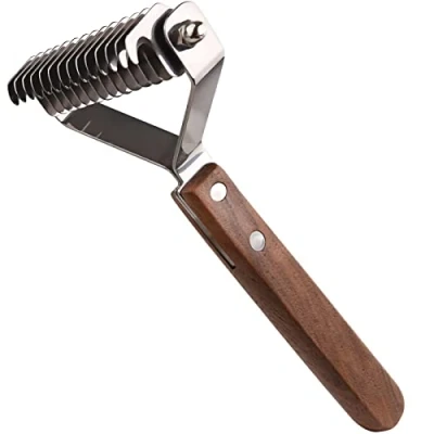Abbildung von onebarleycorn Coat King der Trimmstriegel, Hundebürste und Katzenbürste Unterwolle Trimmmesser Unterfellbürste hund Bürste für Hunde Katzen 14 Klingen (L:184 * 88mm)