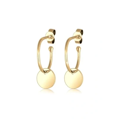 Abbildung von Elli Basic Plate Trend Ohrringe goldcoloured, Damen, Größe: One Size, Gold coloured
