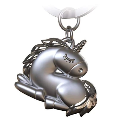 Abbildung von FABACH Einhorn Schlüsselanhänger Sleepy Schlafendes Glücksbringer für Damen in Silber Unicorn Anhänger als Geschenk beste Freundin, Partnerin