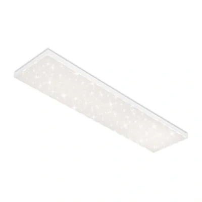 Abbildung von Briloner Leuchten LED Panel, Deckenleuchte dimmbar, Deckenlampe mit Lichtkante, Sternendekor, inkl. Fernbedienung, Farbtemperatursteuerung, 38 Watt, 3.800 Lumen, Weiß, 1195x295x69mm (LxBxH)