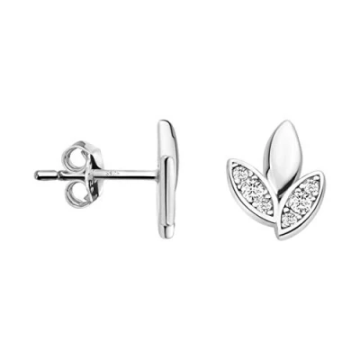 Abbildung von SOFIA MILANI Damen Ohrringe 925 Silber mit Zirkonia Steinen Blatt Ohrstecker 20936