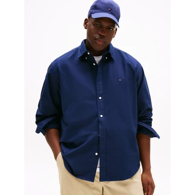 Abbildung von Tommy Hilfiger solid Heritage Oxford Hemd, Herren, Größe: XXL, Preppy navy/desert sky