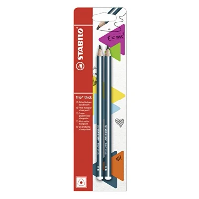 Abbildung von Bleistift STABILO Trio dick in petrol 2er Pack Härtegrad HB