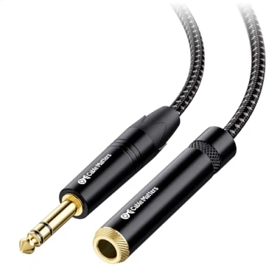 Abbildung von Cable Matters 360cm 1/4&quot; TRS Verlängerungskabel (Klinkenkabel 6,35mm Stecker auf Buchse) Stereo Audio Kinken 3,6 m