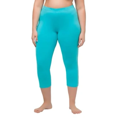 Abbildung von Ulla Popken Damen Caprihose Hose, Tiefes Aqua, 50W / 32L EU