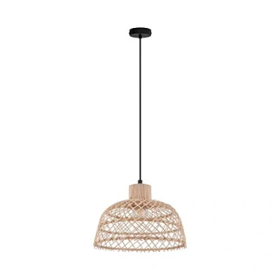 Abbildung von Eglo 43285 NATURE Hängeleuchte AUSNBY Holz natur E27 1X40W H:110cm Ø37cm dimmbar