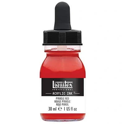 Abbildung von Liquitex 4260321 flüssige Professional Acrylfarben Ink, Tusche, 30 ml, hochpigmentierte Airbrushfarbe, pyrrolrot