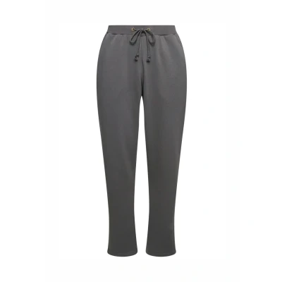 Abbildung von Ulla Popken Grosse GRÖSSEN Kuschelweiche Innenseite Elastikbund Jogginghose, Damen, Größe: 54/56, Graphite gray