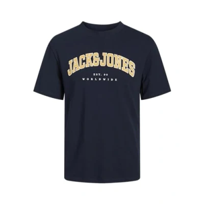 Abbildung von Jack &amp; Jones Tshirt print, Herren, Größe: Small, Blau