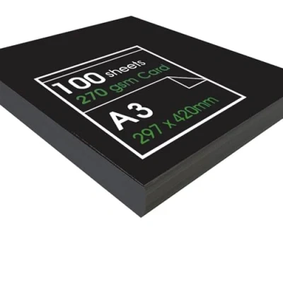 Abbildung von Artway Recycelter Karton 270 g/m² Größe A1, A2 &amp; A3 Schwarz 100 Blatt