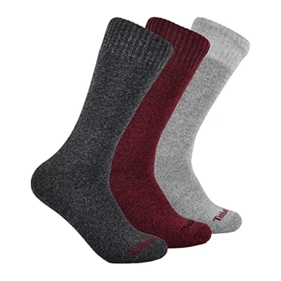 Abbildung von Timberland Damen 3 Pack Ribbed Marled Boot Socks Freizeitsocken, Schwarz, Einheitsgröße