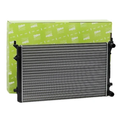 Abbildung von VALEO 734332 Kühler, Motorkühlung Aluminium 650 415 23 ohne Kühlmittelregler Kühlrippen mechanisch gefügt VOLKSWAGEN: Golf 5, Touran I kfzteile,