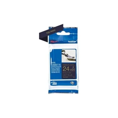 Abbildung von Original Brother textiles Schriftband TZe RN54 gold auf dunkelblau 24 mm breit, 4 m lang (u.a. für P touch H200, H100LB/R, H105, E100/VP, D200/BW/VP, D210/VP,Cube, Cube Plus)